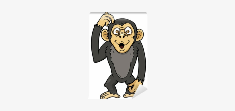 Vector Illustration Of Cartoon Monkey Wall Mural • - Free To Use Ape Cartoon, transparent png #709399