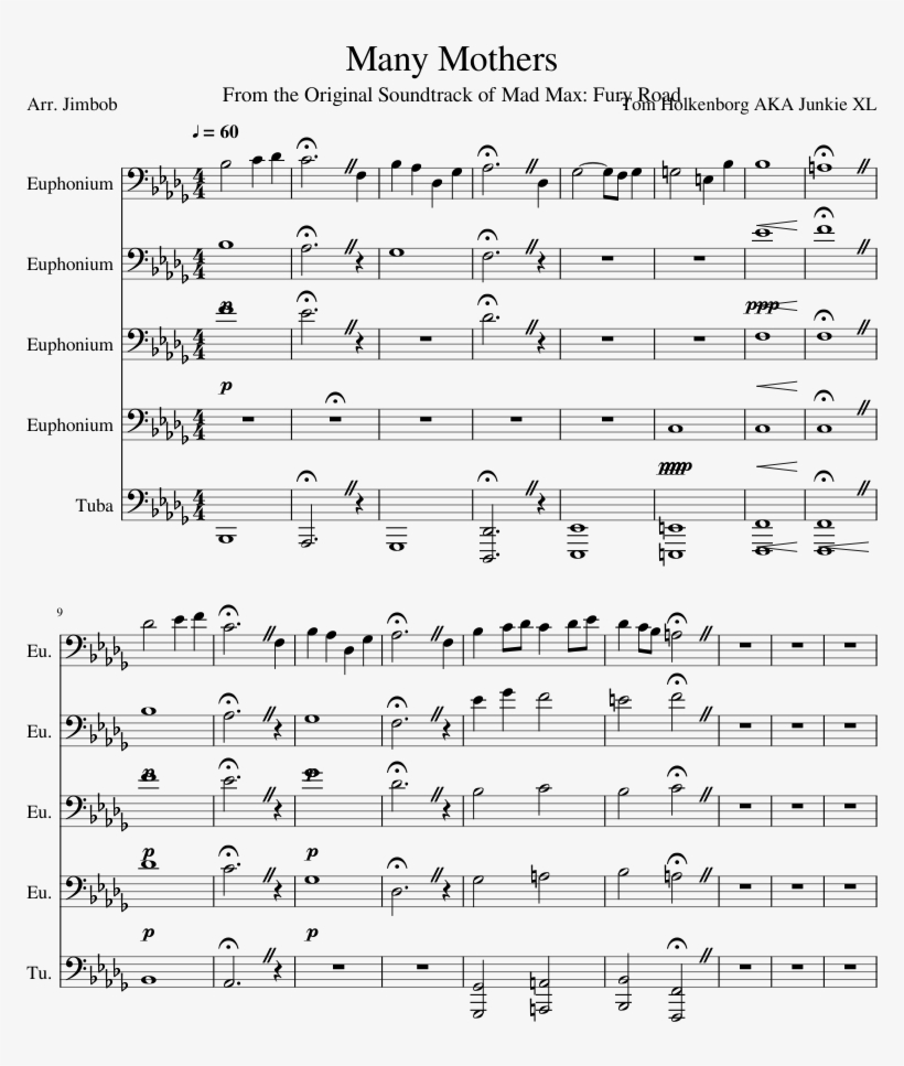 Uploaded On Dec 22, - Mad Max Many Mothers Sheet Music, transparent png #709581