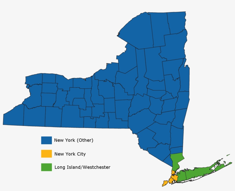 A Map Showing New York City, Long Island/westchester, - Population Center Of New York State, transparent png #709851