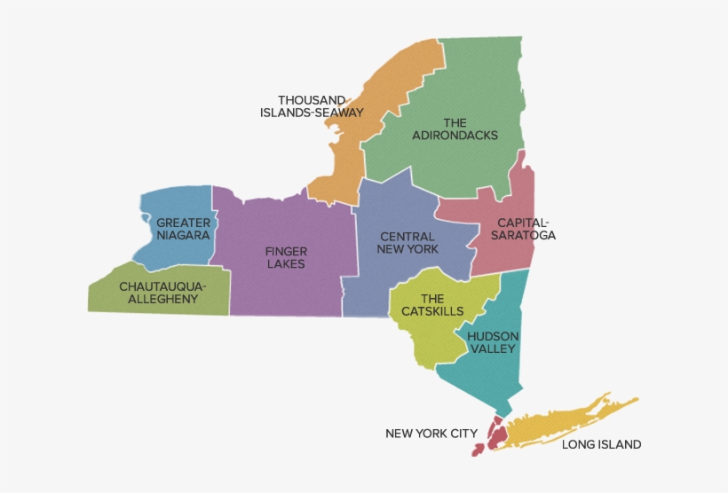 Regions Of New York State - New York Regions Map, transparent png #709948