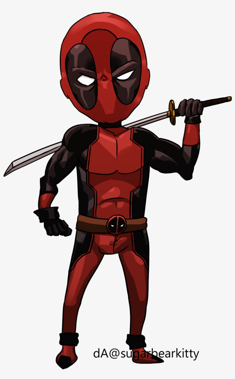 Clip Art Black And White Deathstroke Spider Man Chibi - Deadpool Vs Spiderman Chibi Png, transparent png #709996