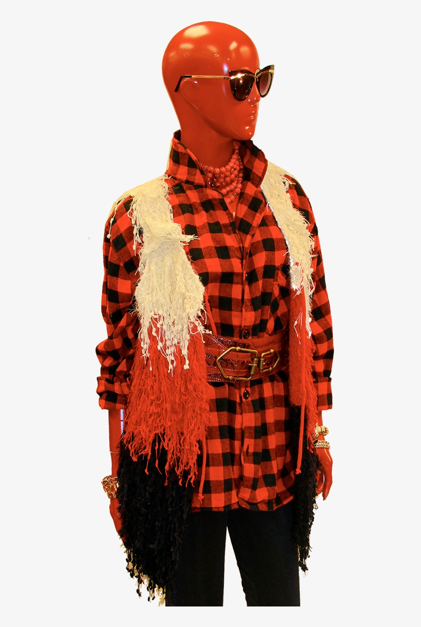 "burning Man" Tri-tone Shag Knit Vest, transparent png #7000302