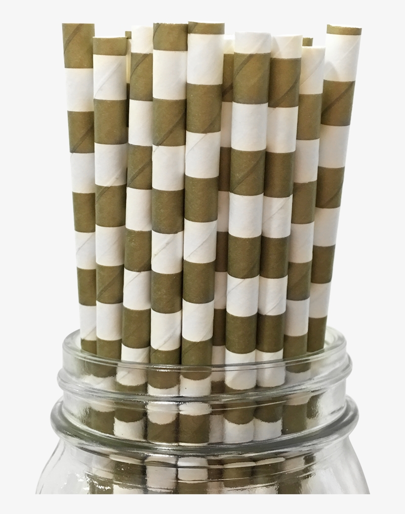 Gold Rugby Striped 25pc Paper Straws, transparent png #7000519