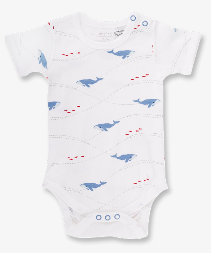 Whale Short Sleeve Bodysuit, transparent png #7002094