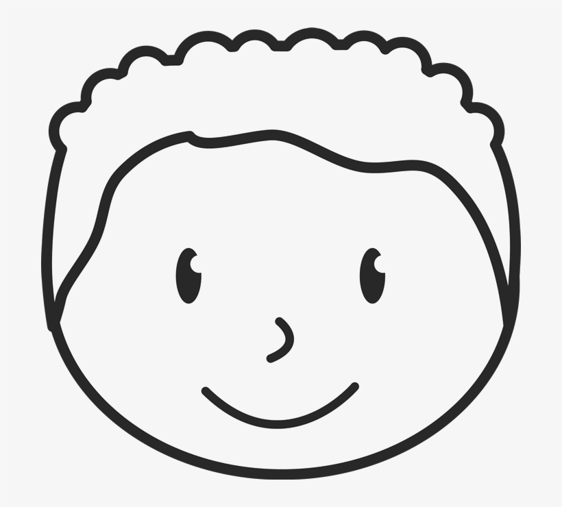 Boy Face With Curly Hair Rubber Stamp, transparent png #7004662