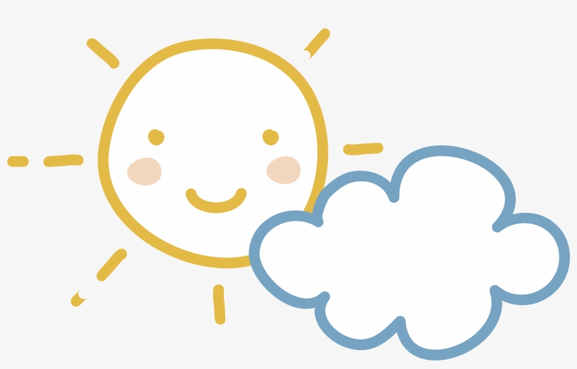 Cartoon Clip Art Light Colored Sun Smiling, transparent png #7005135