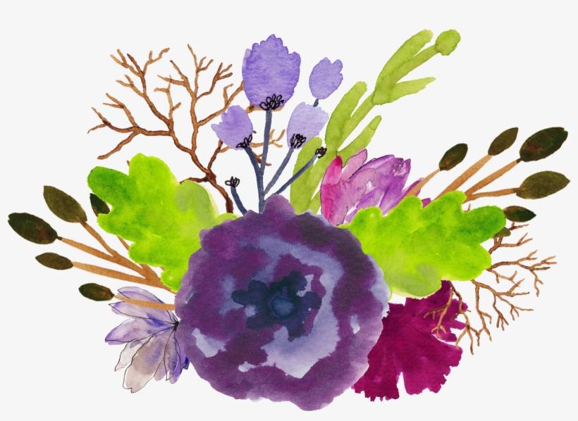 Purple Watercolor Splash Png, transparent png #7007904