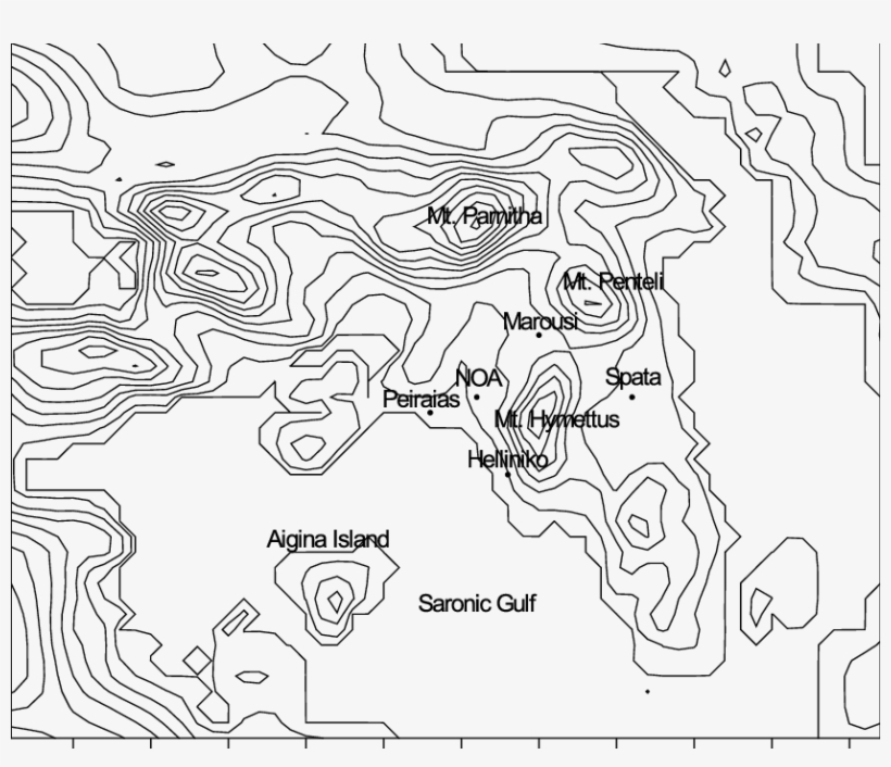 Topography Contour Lines At 100 M Intervals Of The, transparent png #7008397