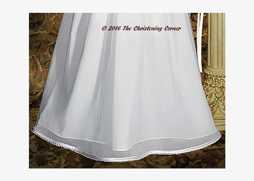 Tricot Overlay & Lace Christening Dress, transparent png #7012762