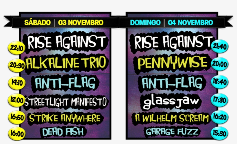 Line-up Do Wros Fest Com Os Horários Das Bandas, transparent png #7013027