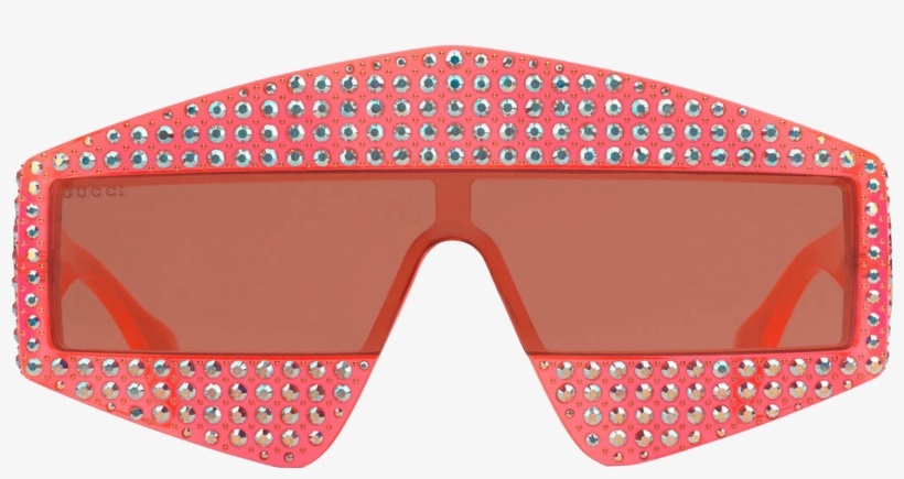 Rectangular-frame Acetate Sunglasses With Crystals, transparent png #7016058