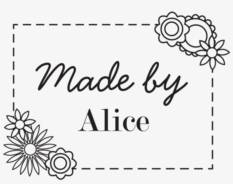 "made By" Border And Flowers Stamp, transparent png #7017011