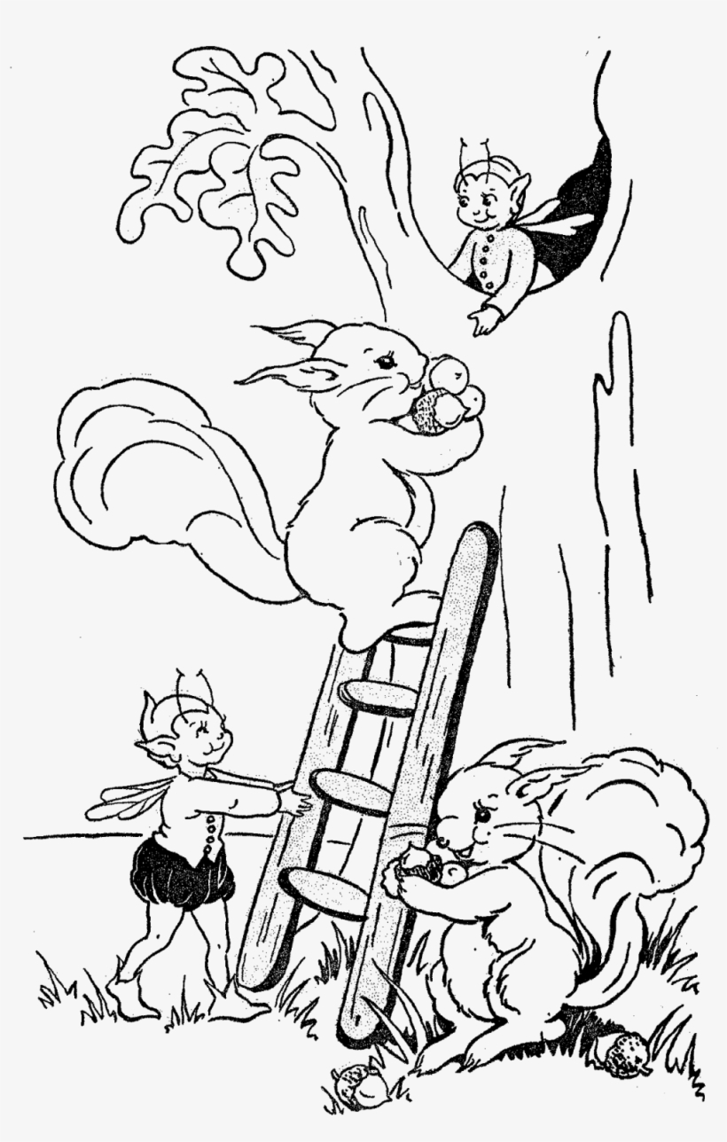 Squirrels And Fairies Storybook Image, transparent png #7020604