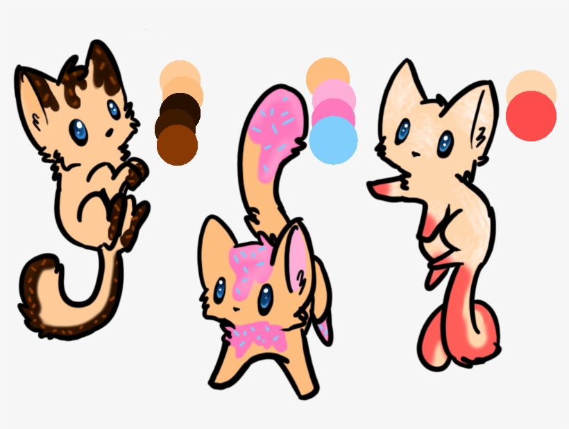 Adoptables] 2-point Doughnut Kitties By Luna950 On, transparent png #7024702