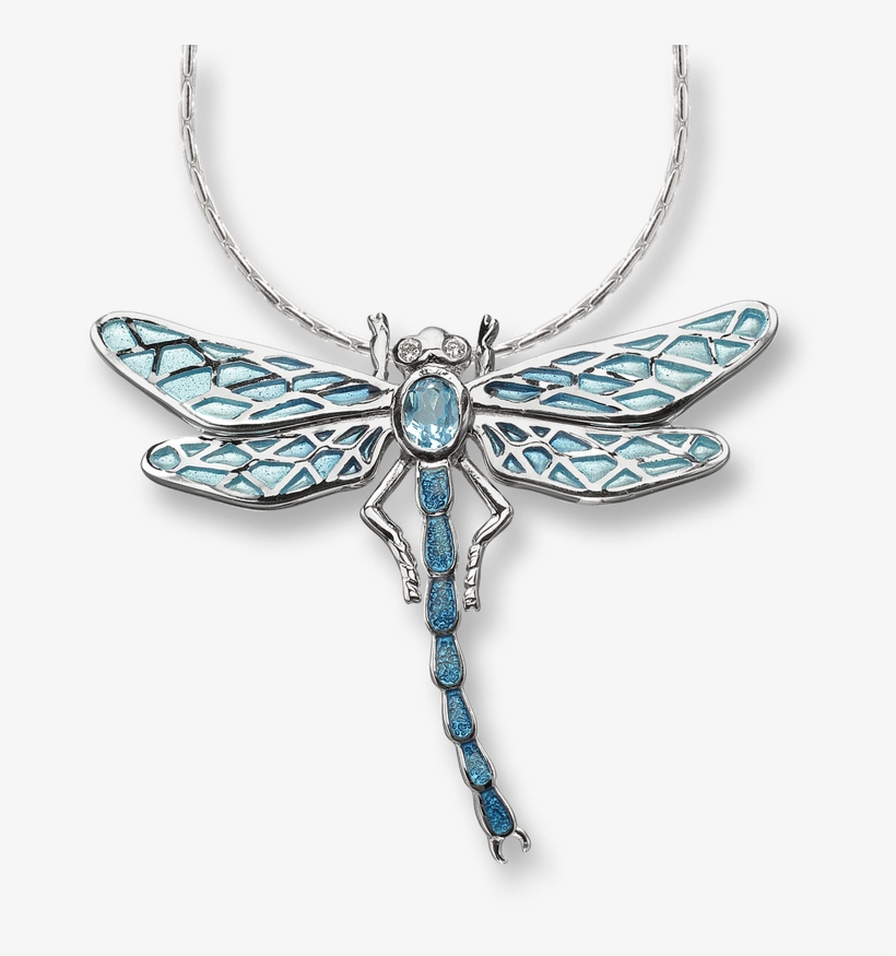 Nicole Barr Designs Sterling Silver Dragonfly Necklace-blue, transparent png #7033657