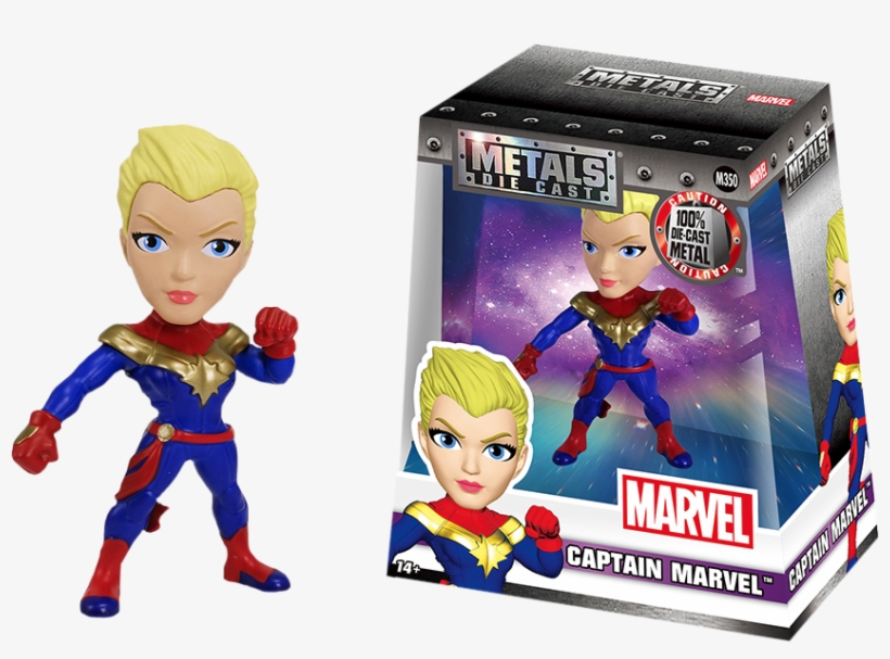 Captain Marvel 4" Metals Die-cast Action Figure, transparent png #7034135