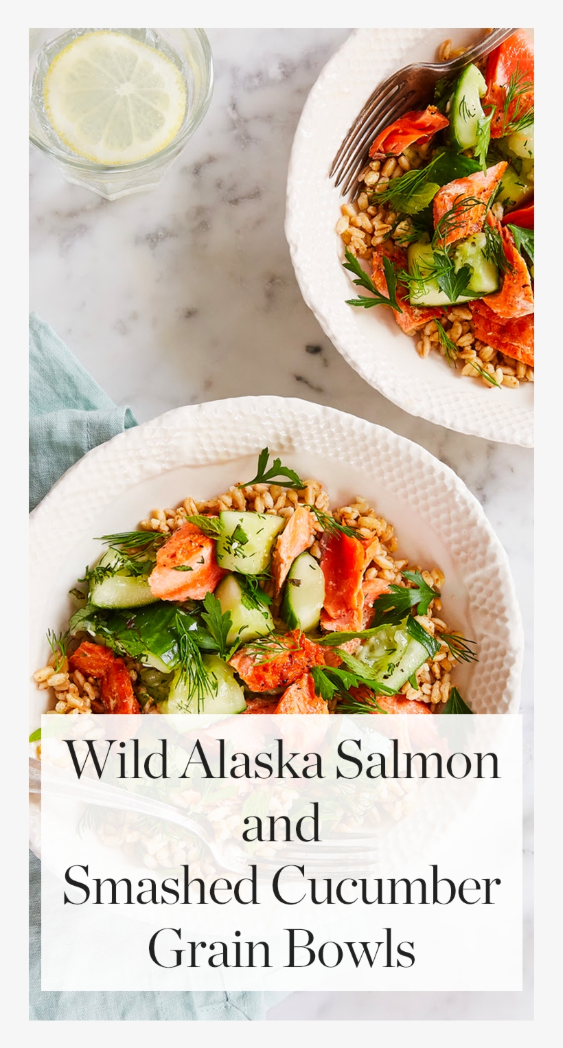 Wild Alaska Salmon And Smashed Cucumber Grain Bowls, transparent png #7037371