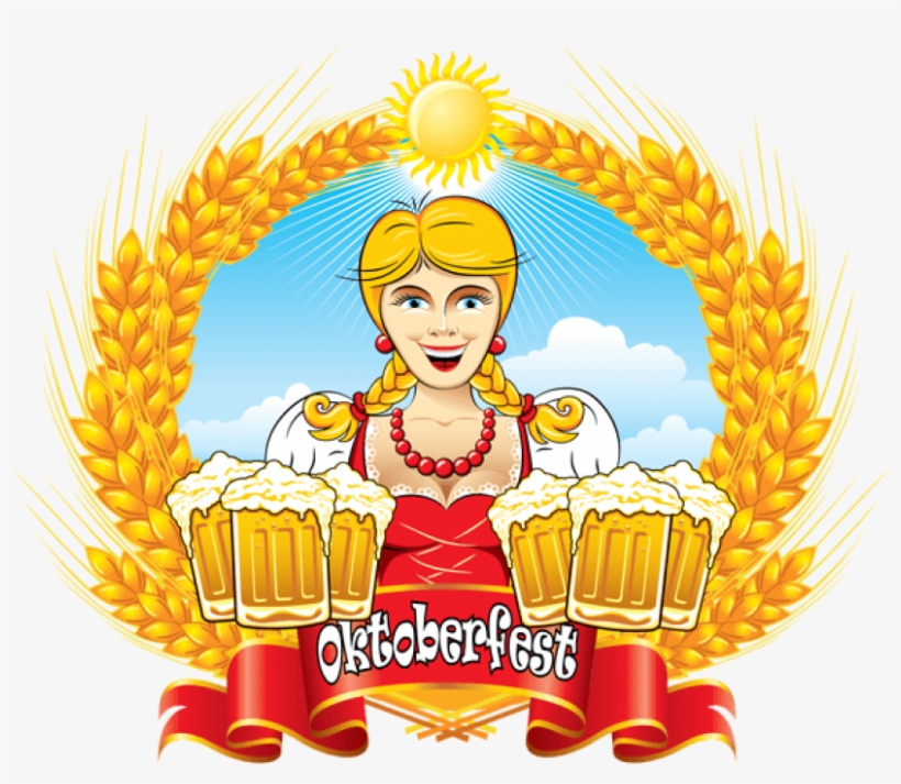 Free Png Oktoberfest Girl With Beer Mugs And Wheat, transparent png #7044030