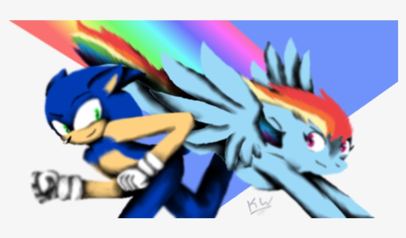 Sonic And Rainbowdash, transparent png #7048460