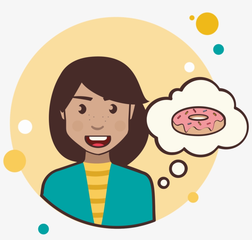 Girl With Donut Icon, transparent png #7057077