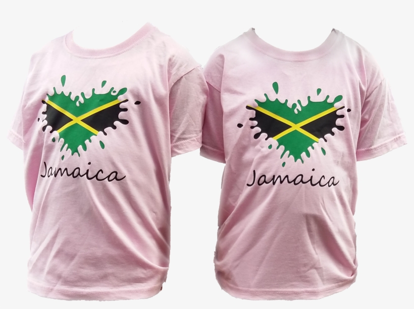 Heart Splash Jamaica Pink Girls T-shirt, transparent png #7060339