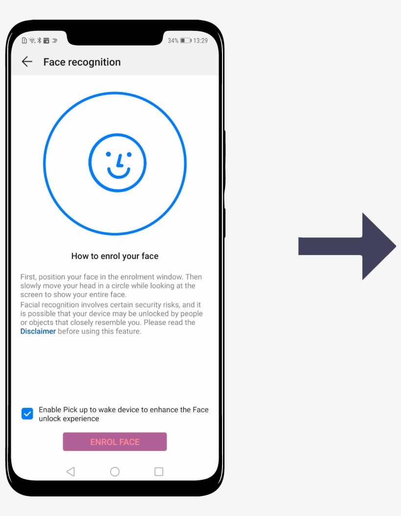 Then Tap Enroll Face And Follow The On-screen Instruction, transparent png #7063013