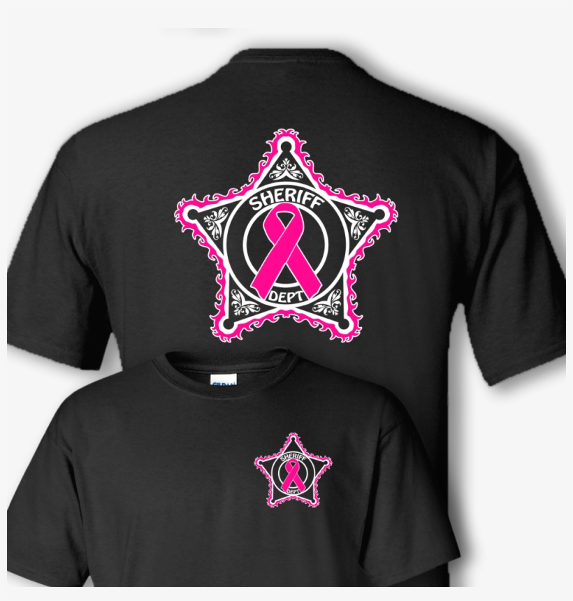 Sheriff's 5 Point Star Badge For Breast Cancer Awareness, transparent png #7068717