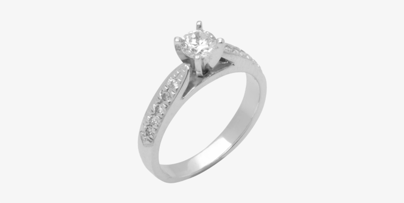 14k White Gold Diamond Ring D2135, transparent png #7068768