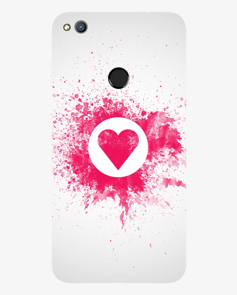 Pink Heart Art Printed Case Cover For Honor 8 Lite, transparent png #7069195