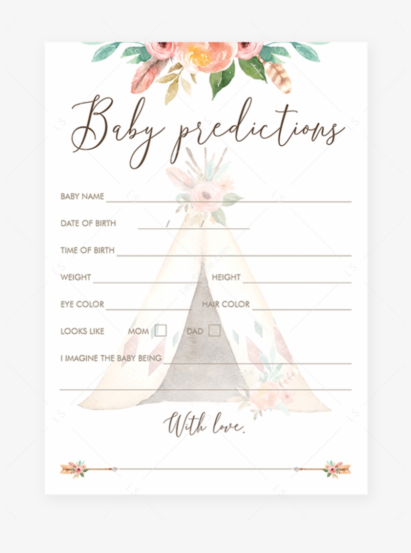 Baby Predictions Game For Tribal Themed Baby Shower, transparent png #7073699