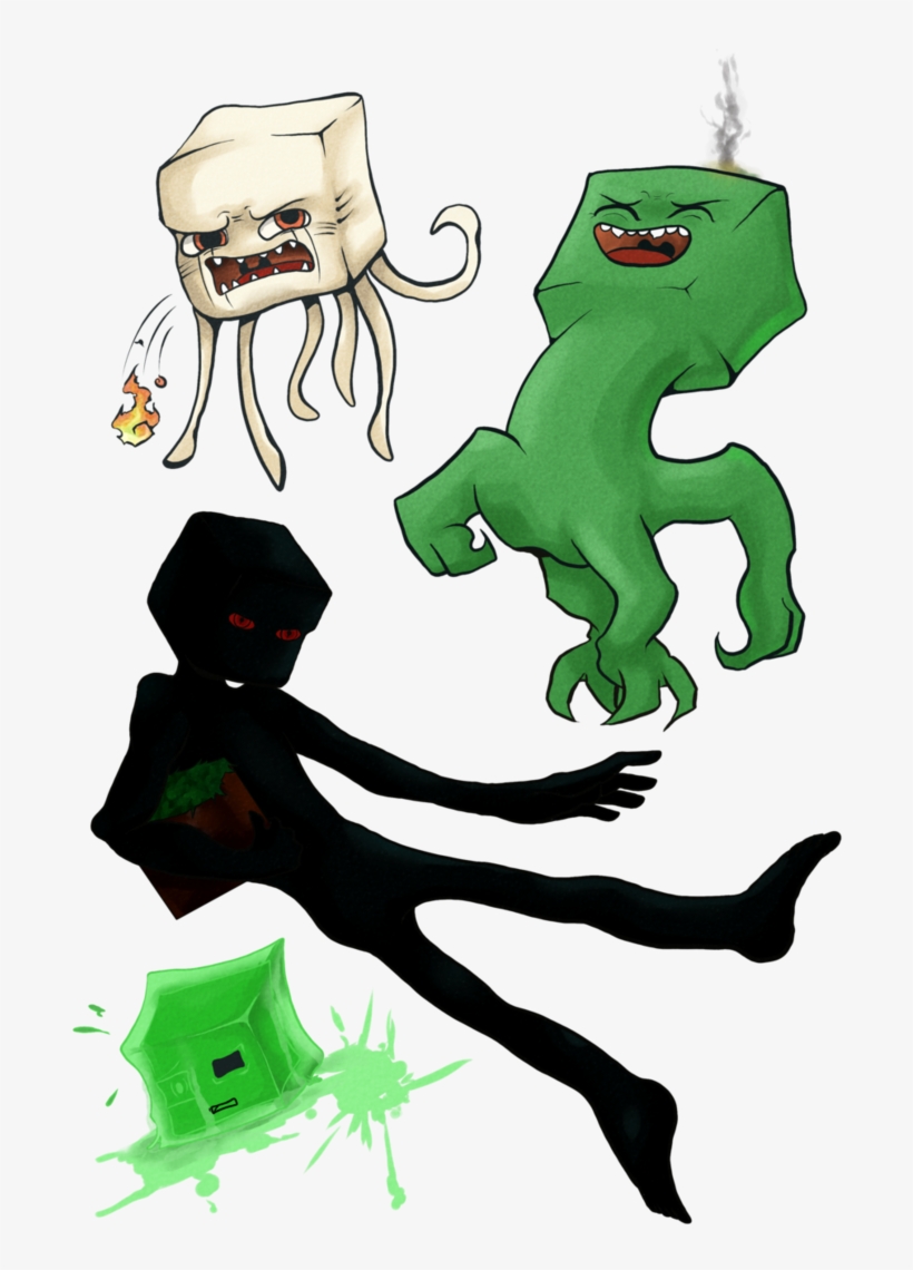 Minecraft Slenderman Green Fictional Character Vertebrate, transparent png #7073970