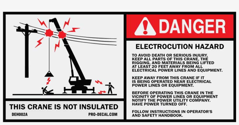 Deh002a Danger Electrocution Hazard Crane-01 V=1472572969, transparent png #7075383