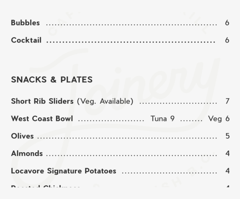 Thejoinery Happyhour Menu Final, transparent png #7075727