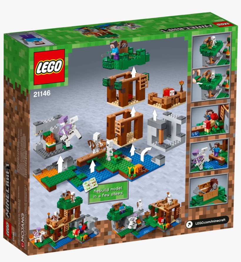 Lego 21146 Minecraft The Skeleton Attack, transparent png #7076139