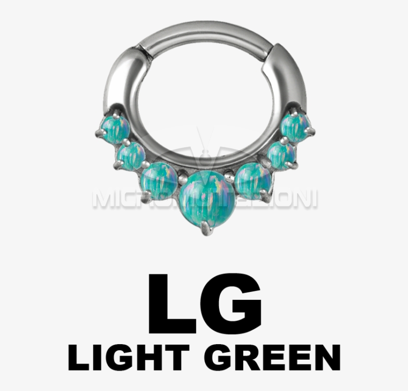 Steel Septum Clicker With Synthetic Opal And Curved, transparent png #7080782