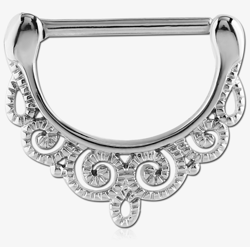 Stainless Steel Nipple Clicker With Filigree, transparent png #7081257