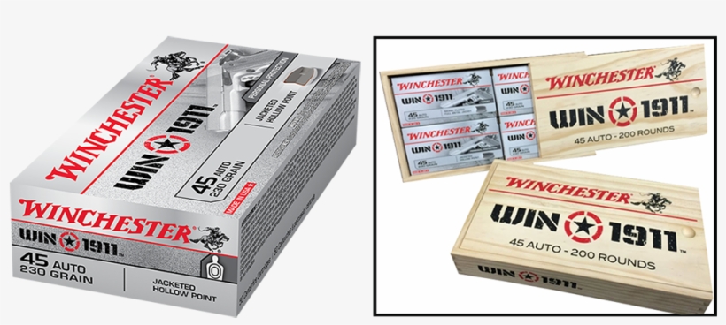 Winchester Win 1911 Pistol Ammo X45w1911, 45 Acp, Fmj, transparent png #7084329