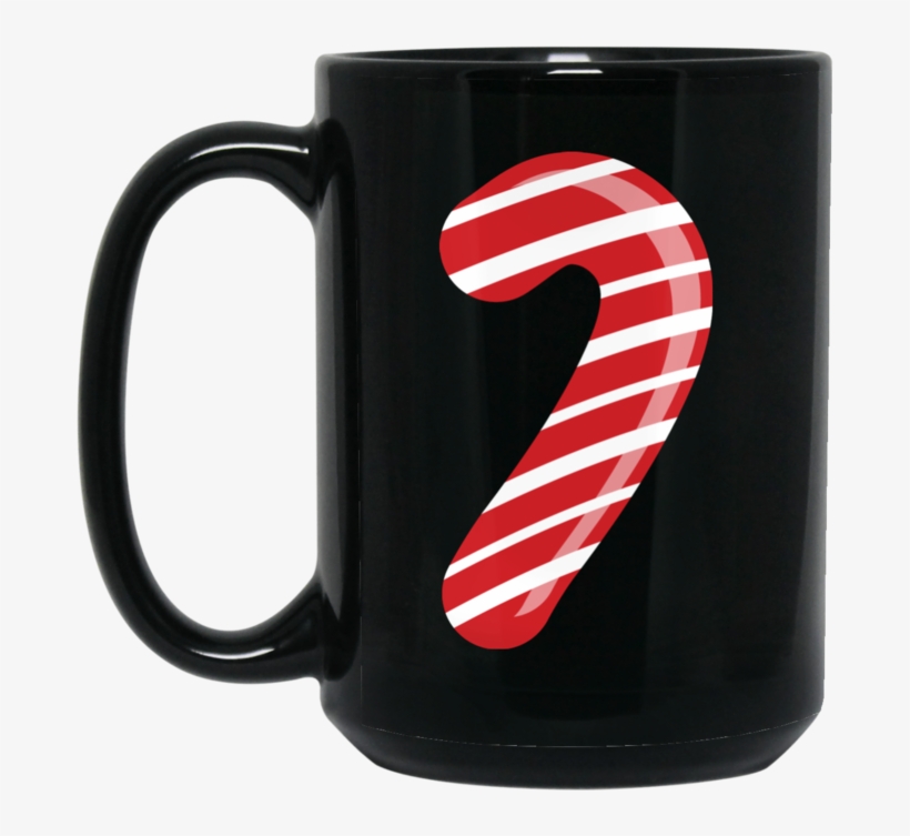 Candy Cane Black Mug 15oz, transparent png #7087905