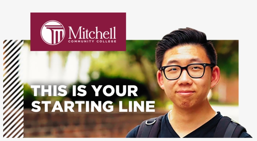 Mitchell Community College Logo With The Words "here, transparent png #7088859