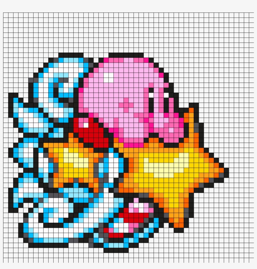 Kirby Star Rider Perler Bead Pattern, transparent png #7091581