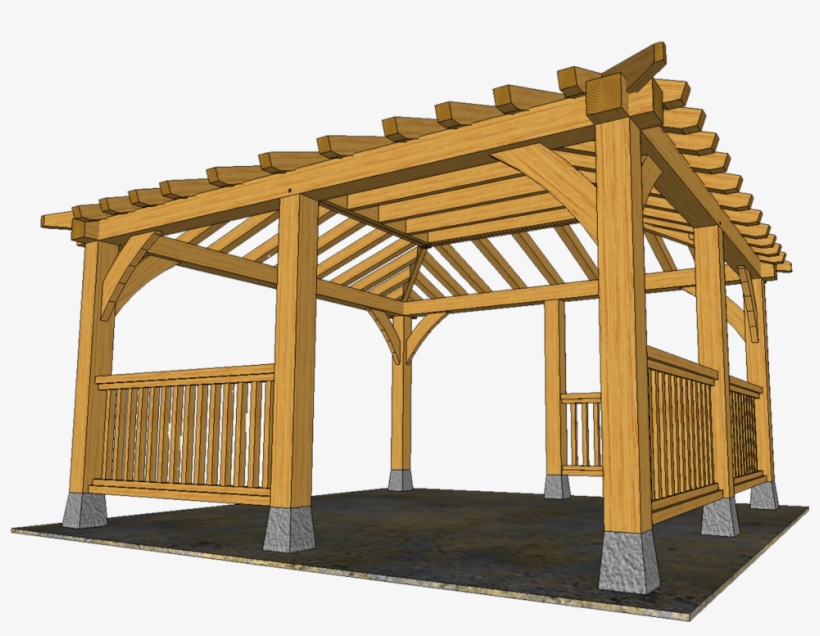4 Post Gazebo Pavillion Style 3d1 T1, transparent png #7092228