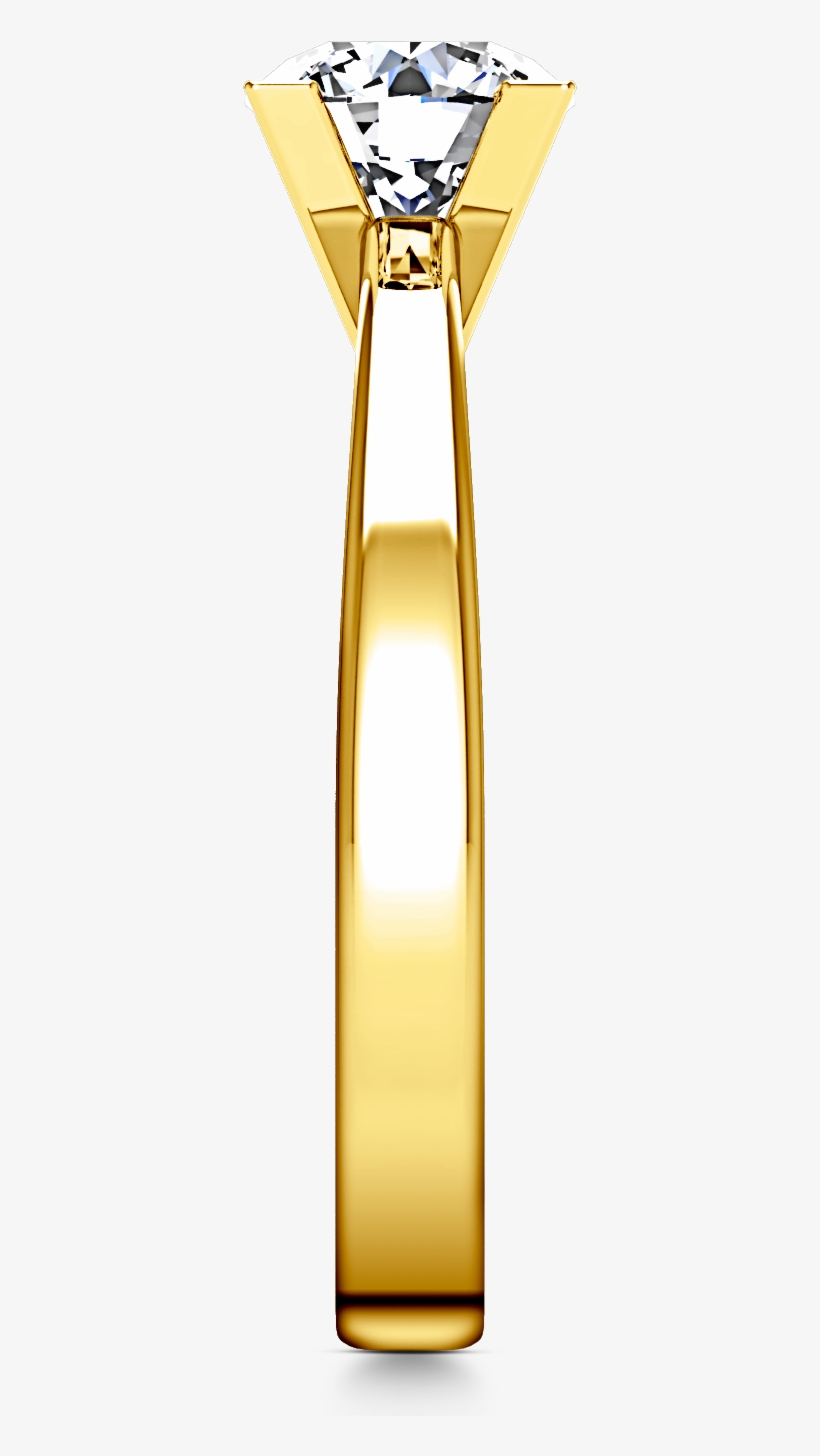 Solitaire Engagement Ring Icon 14k Yellow Gold, transparent png #7092304