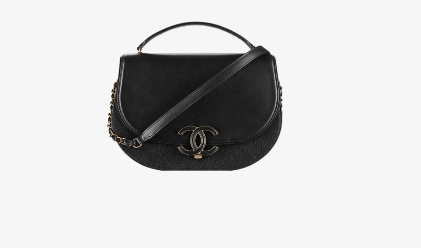 Chanel Black Coco Curve Flap Medium Bag, transparent png #7092364
