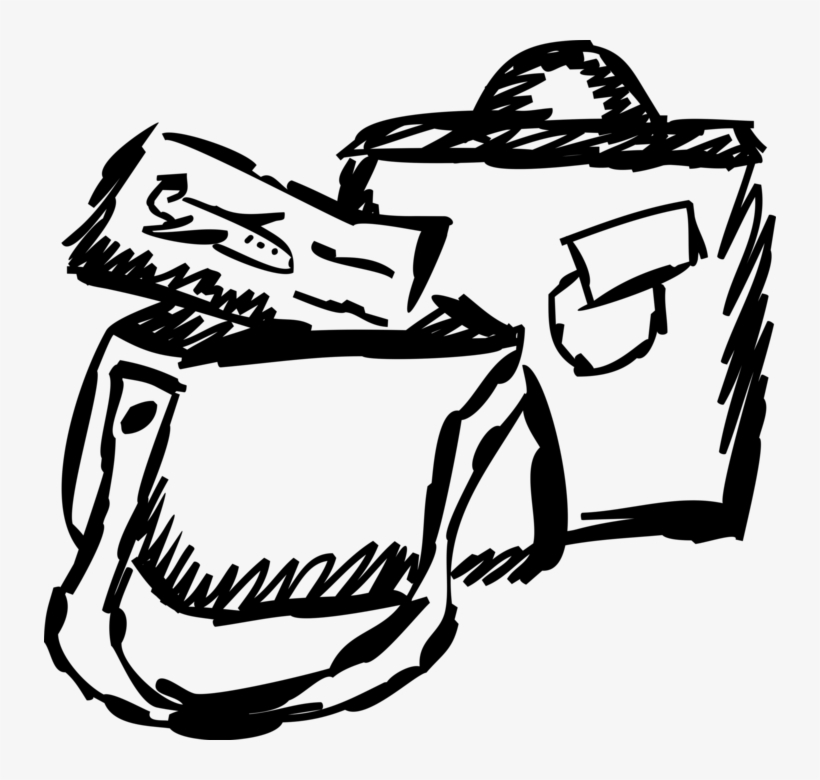 Vector Illustration Of Passenger Travel Luggage Carry-on, transparent png #7092499