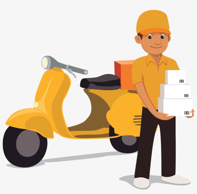 Delivery Man With Motorcycle, transparent png #7094200
