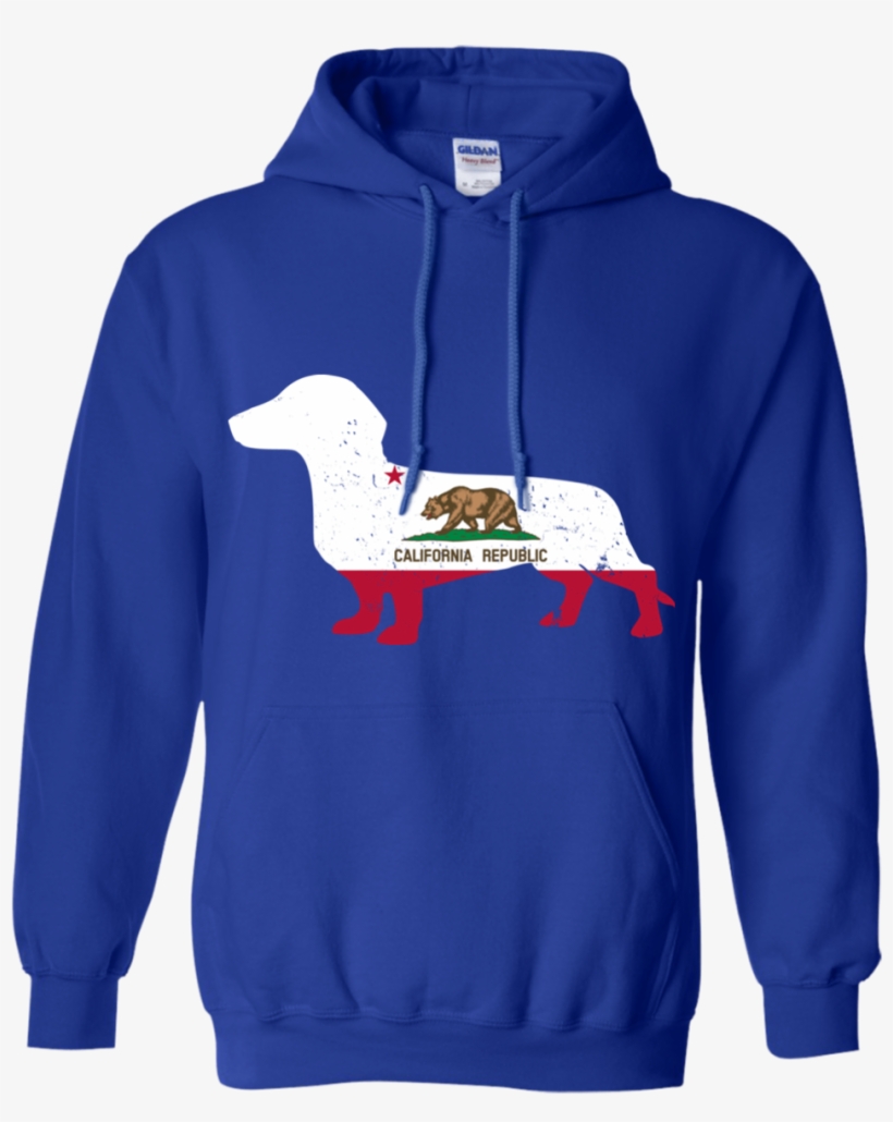 Dachshund California Flag Pullover Hoodie 8 Oz, transparent png #7096506