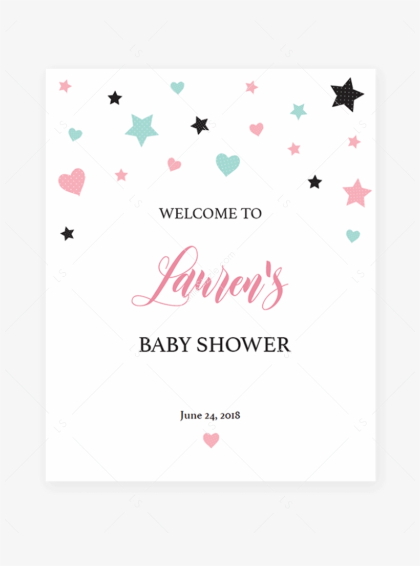 Pink Baby Shower Welcome Sign Printable By Littlesizzle, transparent png #7096558