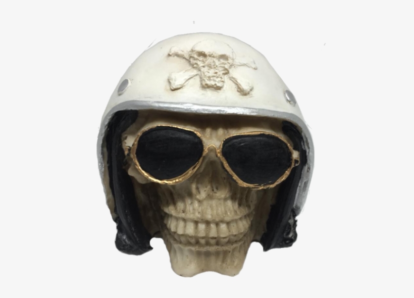Caveira Capacete Óculos Branco, transparent png #7096658