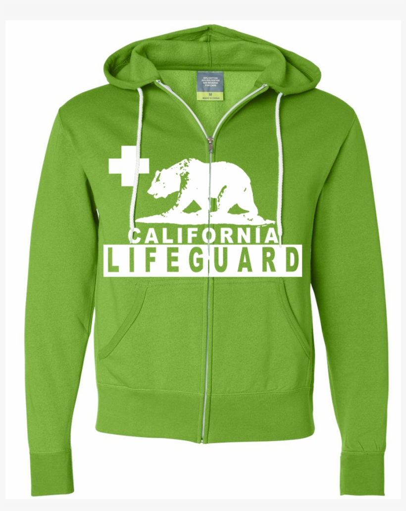 California Flag Lifeguard Zipup Hoodie Free Transparent PNG Download