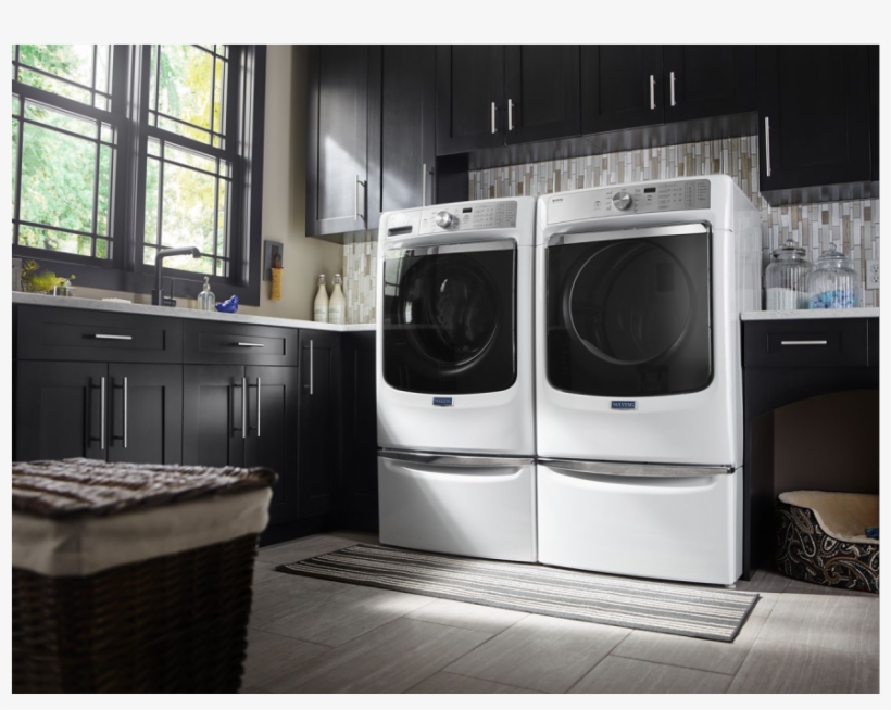 Maytag® 7 - 4 Cu - Ft - White Front Load Electric Dryer-med3500fw, transparent png #7097285